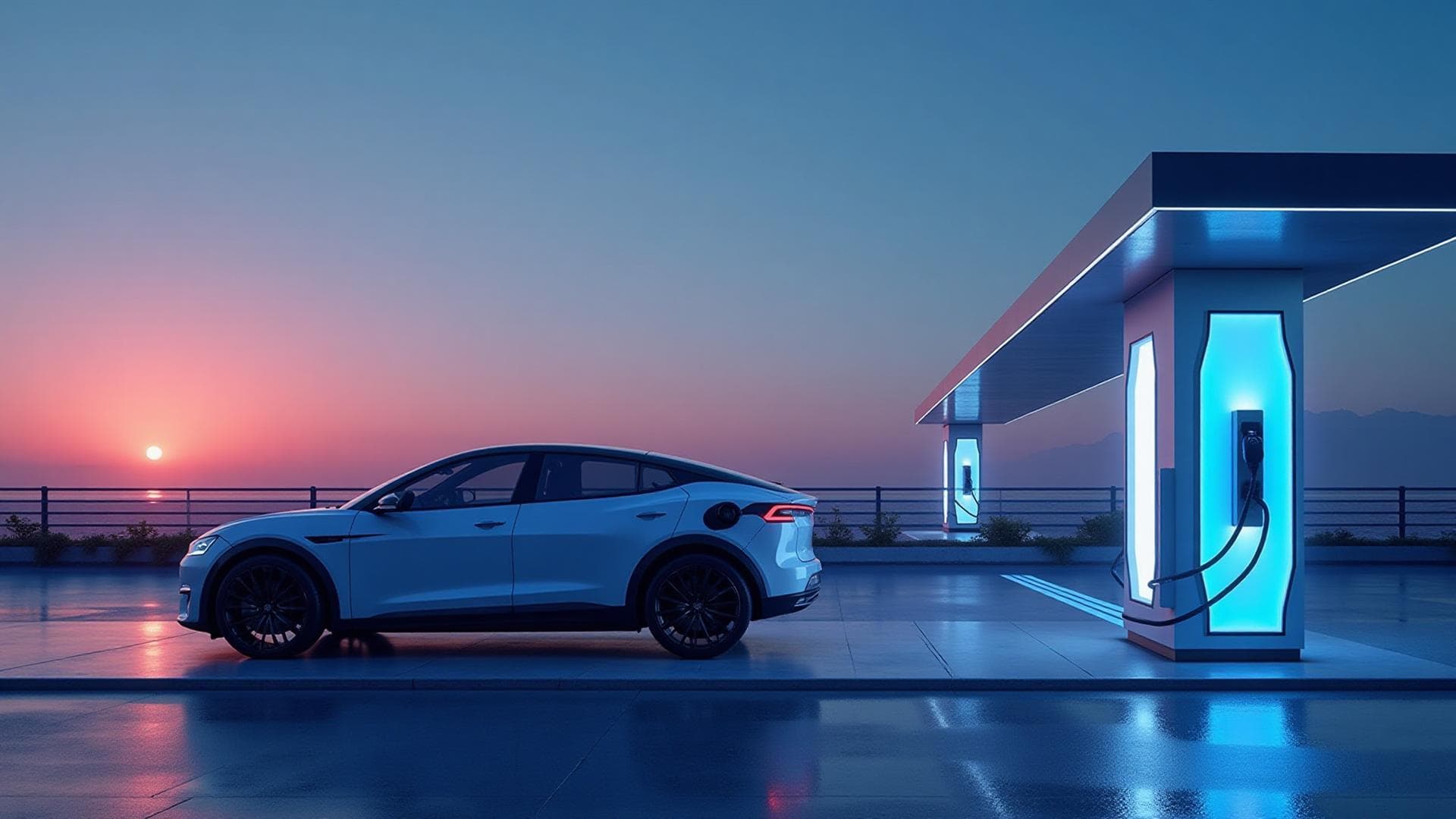 Elektroauto wird schnell geladen